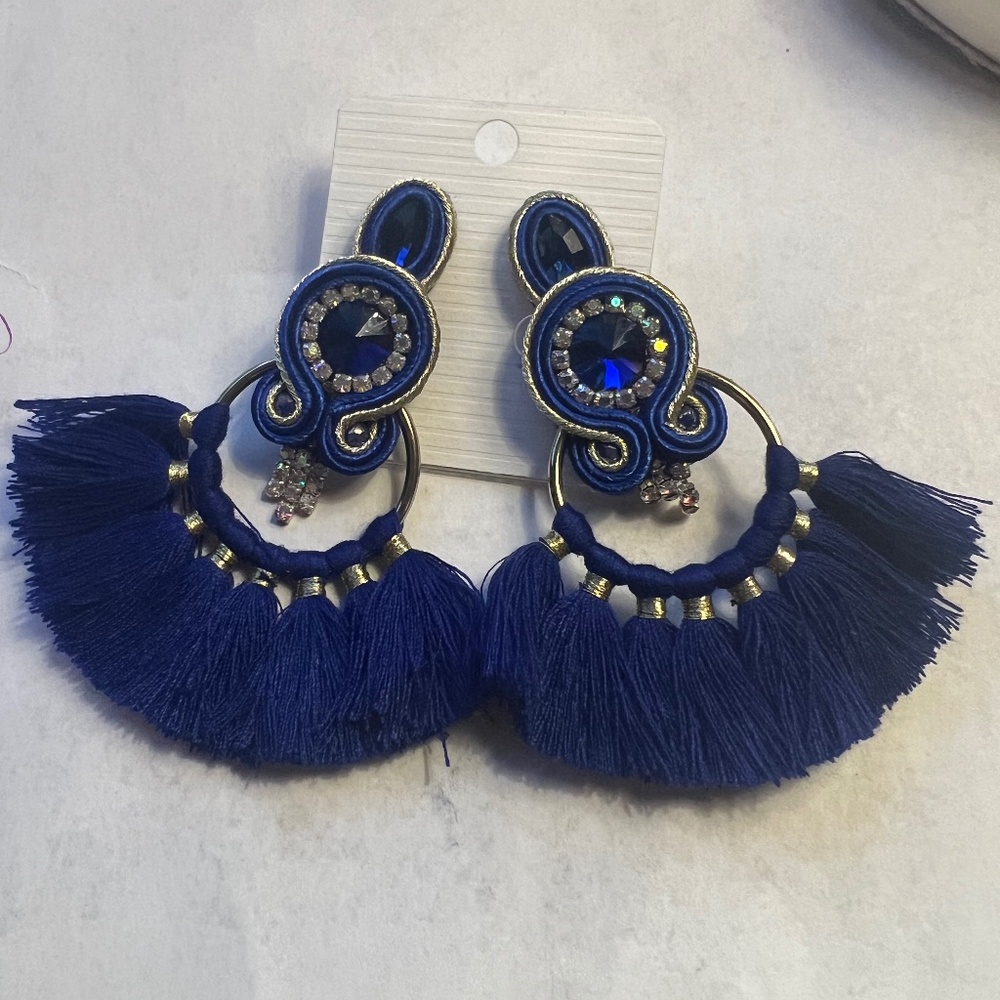 Cobolt Blue Statement Earrings - image 1